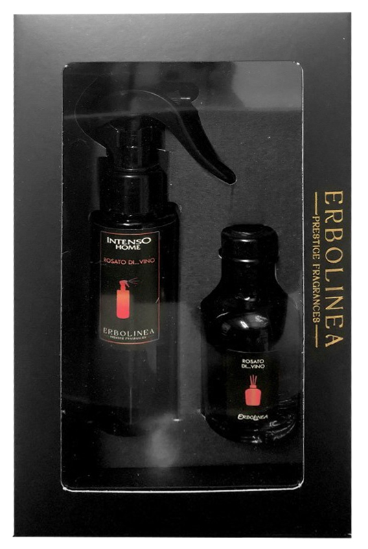 Kvapų namams rinkinys Erbolinea Prestige Rosato Di Vino ERBGIFTPACK2ROSATO, sudaro: purškiamas kvapas namams ir kvapas lazdelėmis, 100 ml ir 50 ml