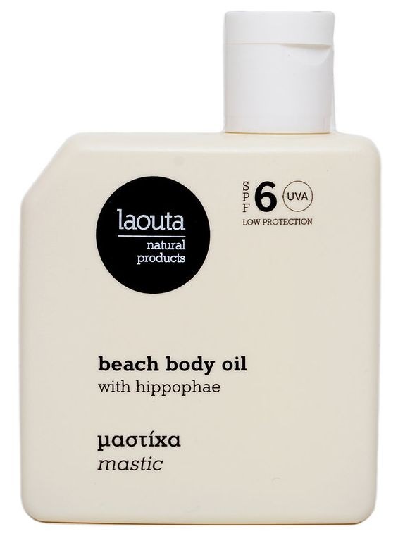 Drėkinamasis deginimosi aliejus kūnui Laouta Beach Body Tanning Oil Mastic LAO0011, SPF 6 apsauga, 100 ml