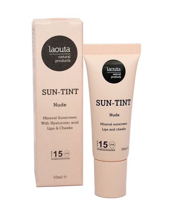 Natūralūs lūpų ir skruostų dažai su apsauga nuo saulės Laouta Sun Tint Nude LAO0161, natūralaus atspalvio, SPF 15, 10 ml