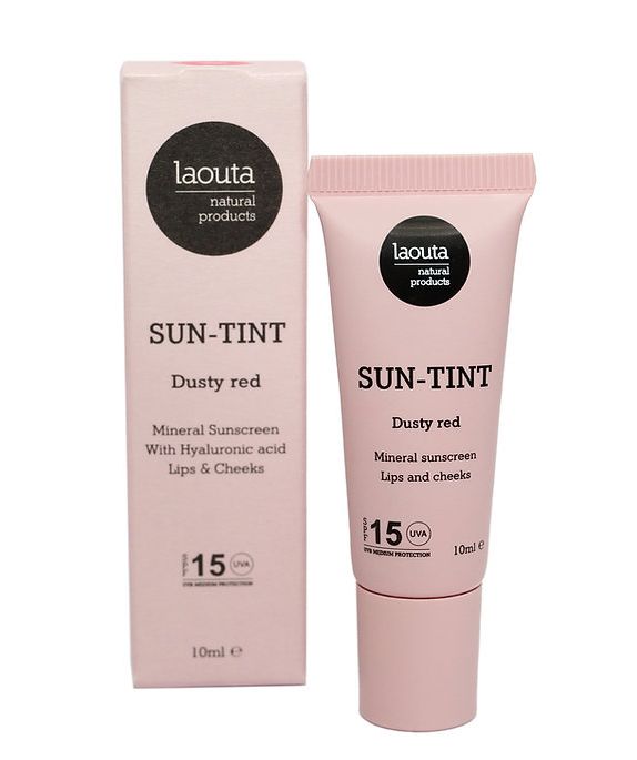 Natūralūs lūpų ir skruostų dažai su apsauga nuo saulės Laouta Sun Tint Coral LAO0164, koralinio atspalvio, SPF 15, 10 ml