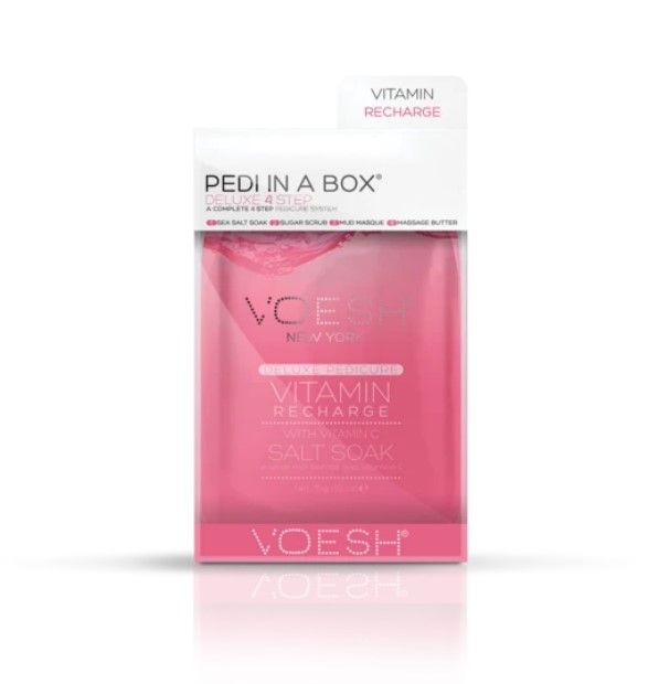 Procedūra kojoms Voesh Pedi In A Box 4 in 1 Vitamin Recharge VPC208PGF, su vitaminu C, atstato pėdų odą