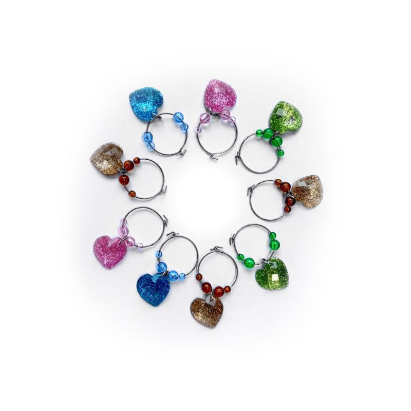 Taurių dekoracijų rinkinys Diamond Heart CSPAX062, 9 vnt.