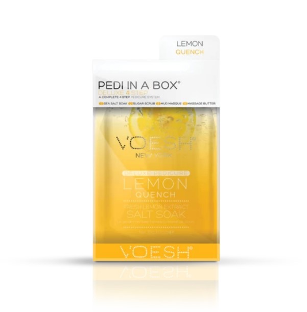 Procedūra kojoms Voesh Pedi In A Box 4 in 1 Lemon Quench VPC208LMN, su citrinų ekstraktais, gaivina pėdų odą