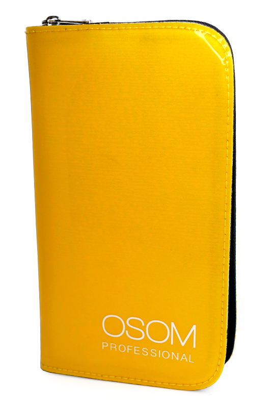 Dėklas žirklėms Osom Professional Yellow Scissor Case OSOMCASEYE, geltonos spalvos, 2 žirklėms ir šukoms