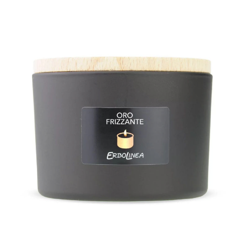 Aromatinė žvakė Erbolinea Candela In Vetro Oro Frizzante ERBCANORO, 140 g