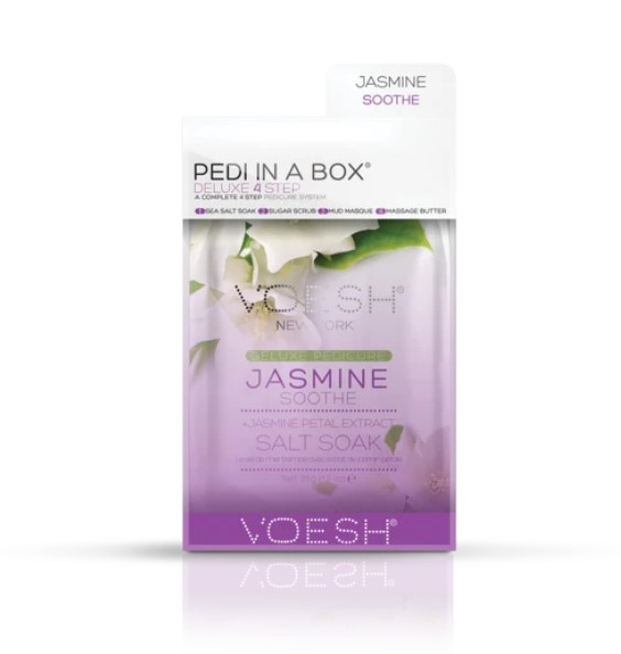 Procedūra kojoms Voesh Pedi In A Box 4 in 1 Jasmine Soothe VPC208JSM, su jazminų ekstraktais, ramina pėdas