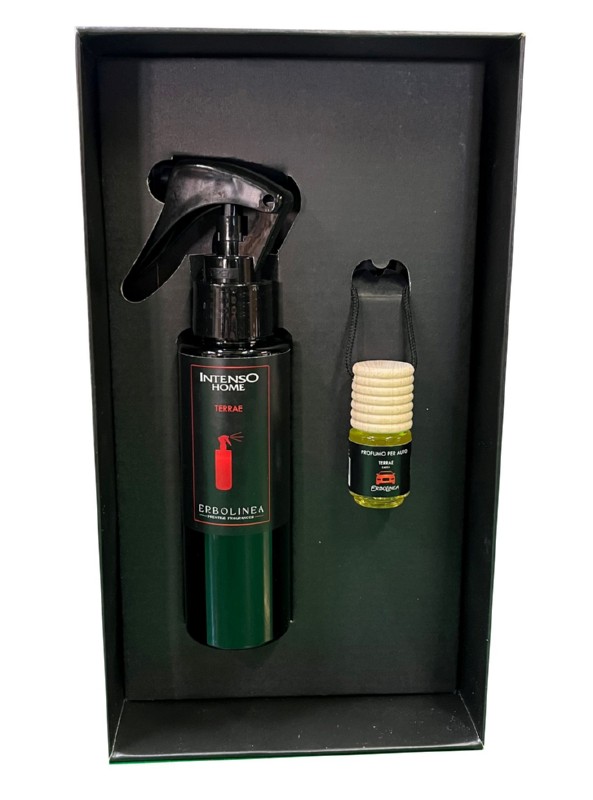 Kvapų namams rinkinys Erbolinea Prestige Terrae ERBGIFTPACK3TERR, sudaro: purškiamas kvapas namams ir kvapas automobiliui, 100 ml ir 5 ml