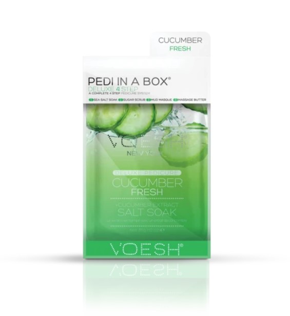 Procedūra kojoms Voesh Pedi In A Box 4 in 1 Cucumber Fresh VPC208CMB, su agurkų ekstraktais, gaivina pėdų odą