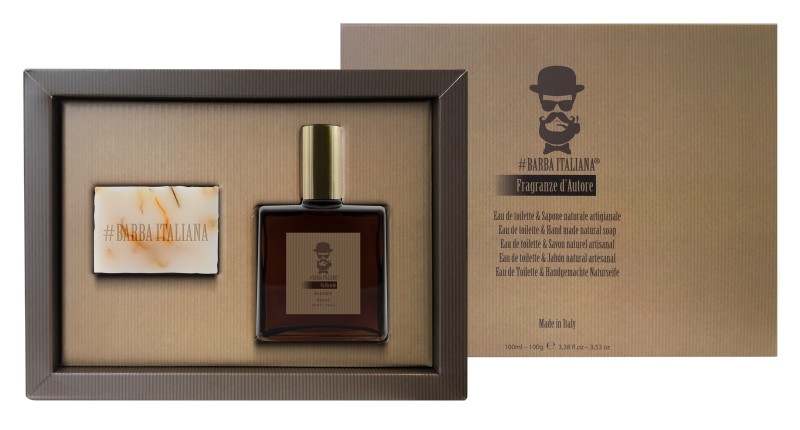 Kosmetikos rinkinys vyrams Barba Italiana Un Ricordo BI0707700K, rinkinį sudaro: kvepalai Un Ricordo Eau de Toilette 100 ml, Un Ricordo raminantis rankų darbo rankų muilas 100 g