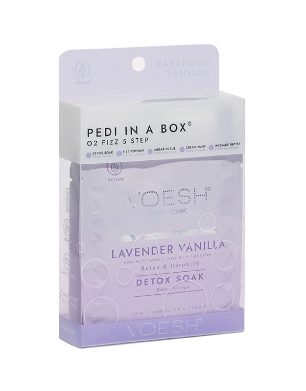 Procedūra kojoms Voesh Pedi In A Box O2 Fizz 5 in 1 Lavender Vanilla VPC508LVR, atgaivina, maitina pėdas