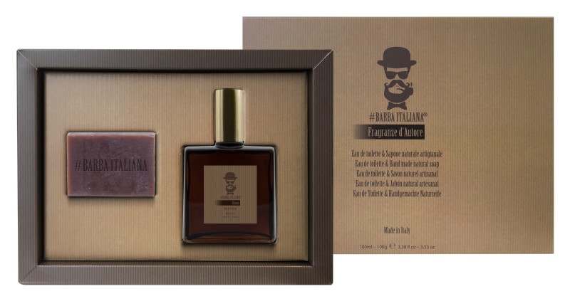Kosmetikos rinkinys vyrams Barba Italiana Rimani BI70K, rinkinį sudaro: kvepalai Rimani Eau de Toilette 100 ml, Rimani drėkinantis rankų darbo rankų muilas 100 g
