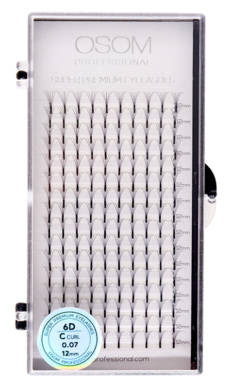 Blakstienos kuokšteliais priauginimui Osom Professional Long Stem Blooming Fan 6D OSOML6D007C12EL, C linkio, 0,07 mm storio, 12 mm ilgio