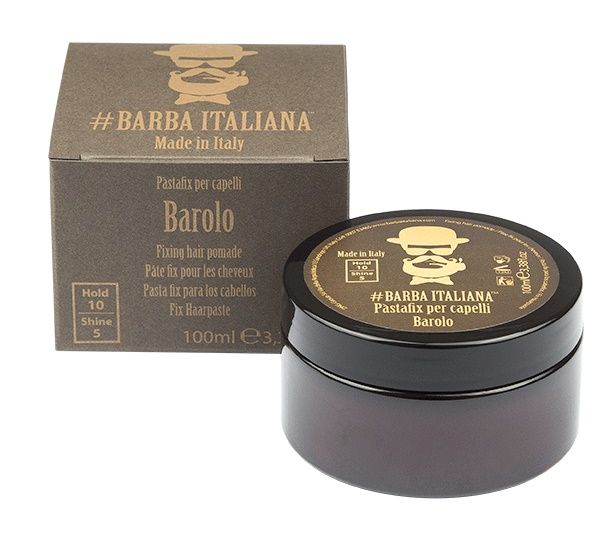 Pomada plaukų formavimui Barba Italiana Fixing Hair Pomade Barolo, BI0007, itin stiprios fiksacijos,100 ml