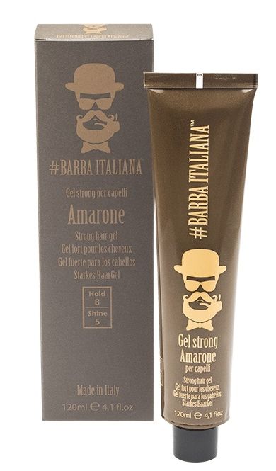 Plaukų formavimo gelis Barba Italiana Strong Hair Gel'Amarone, BI700, stiprios fiksacijos, 120 ml