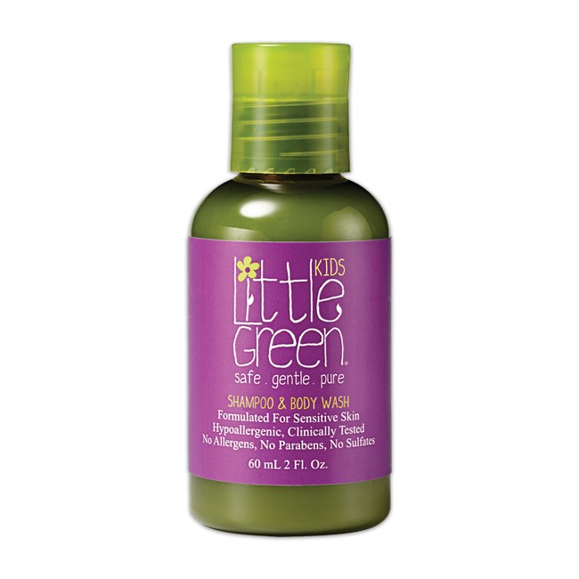 Plaukų šampūnas ir kūno prausiklis vaikams Little Green Kids Shampoo & Body Wash LGKS2, 60 ml