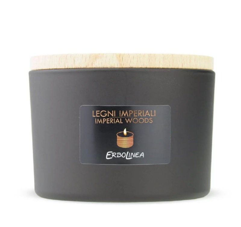 Aromatinė žvakė Erbolinea Candela In Vetro Legni Imperiali ERBCANLEGNI, 140 g