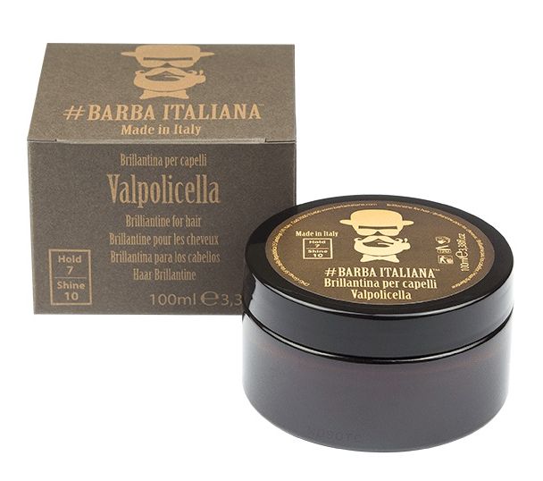 Plaukų formavimo gelis Barba Italiana Briliantine For Hair Valpolicella, BI7000, suteikiantis šlapių plaukų efektą, 100 ml