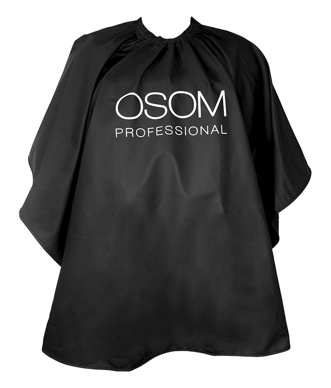 Pelerina dažymui Osom Professional Cutting Cape OSOM260001CAPE, juodos spalvos, neperšlampama, skirtas plaukų dažymui, 120 x 128 cm