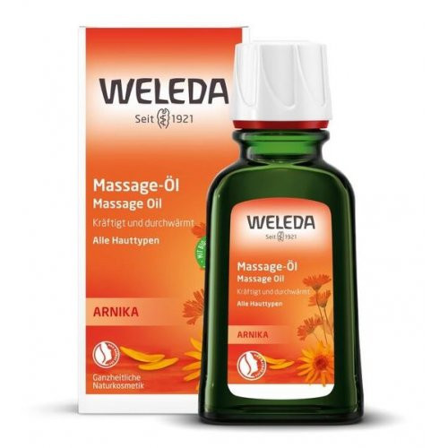 Weleda Arnica Massage Oil Masažo aliejus kūnui su arnika, 50ml