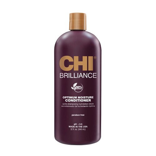 CHI Brilliance Optimum Moisture Conditioner Drėkinamasis plaukų kondicionierius su alyvuogių ir Monoi aliejais, 946ml