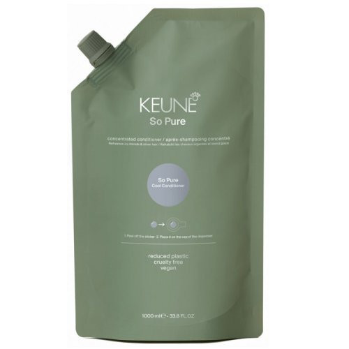 Keune So Pure Cool Conditioner Refill Kondicionierius paryškinantis šaltus atspalvius, papildymas, 1000ml