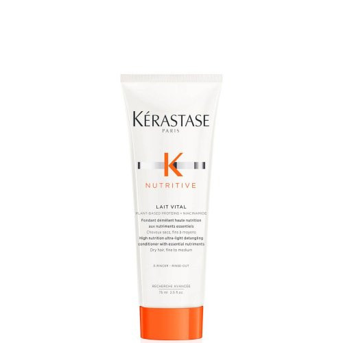 Kérastase Nutritive Lait Vital Ultra-Light Detangling Conditioner Itin lengvas maitinamasis kondicionierius sausiems plaukams, 75ml