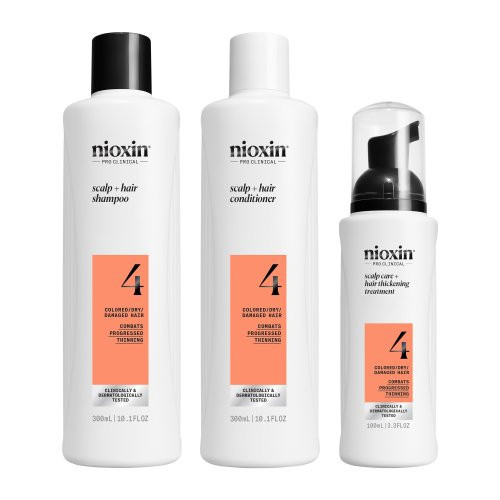 Nioxin Pro Clinical System 4 Kit Plaukų priežiūros produktų rinkinys stipriai retėjantiems plaukams, 300ml+300ml+100ml