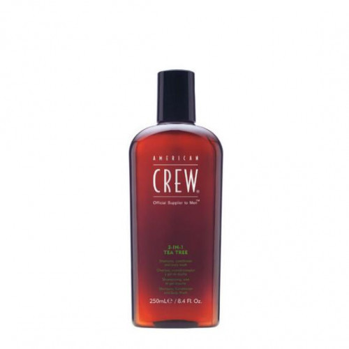 American Crew 3in1 Tea-Tree Shower Essential Šampūnas, kondicionierius ir dušo želė, 250ml