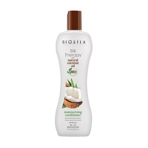 Biosilk Silk Therapy with Natural Coconut Oil Moisturizing Conditioner Drėkinamasis plaukų kondicionierius su oragnišku kokosų aliejumi, 355ml