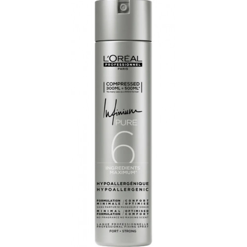 L'Oréal Professionnel Infinium Pure Strong Hair Spray Neįtikėtinai veiksmingas profesionalus plaukų lakas, stiprios fiksacijos, 300ml