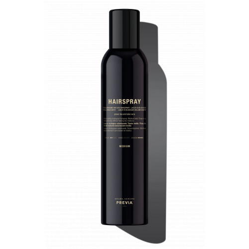 PREVIA Volumising No Gas Medium Strong Hairspray Nearezolinis, apimties suteikiantis, plaukų lakas, 350ml