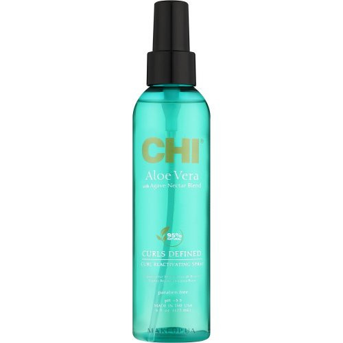 CHI Curls Defined Curl Reactivating Spray Garbanas išryškinantis purškiklis su alavijais ir agavų sultimis, 177ml