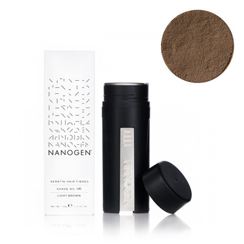 Nanogen Keratin Hair Fibres Light Brown Šviesiai ruda plaukų pudra - skaidulos, 30g