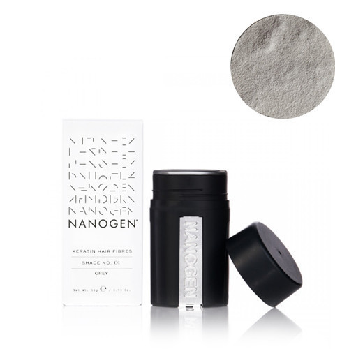 Nanogen Keratin Hair Fibres Grey Pilka plaukų pudra - skaidulos, 15g