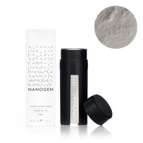 Nanogen Keratin Hair Fibres Grey Pilka plaukų pudra - skaidulos, 30g