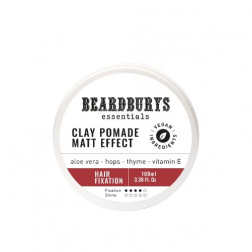 Beardburys Essentials Wax Clay Pomade Matt Effect Matinio efekto plaukų pomada, 100ml