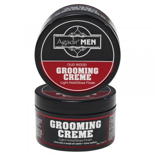Agadir Oud Wood Grooming Creme Light Hold Gloss Finish Plaukų formavimo priemonė vyrams, 85g