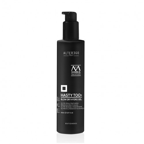 Alter Ego Italy Blow Dry Hydro Gel Medium Hold Vidutinės fiksacijos plaukų gelis prieš fenavimą, 150ml