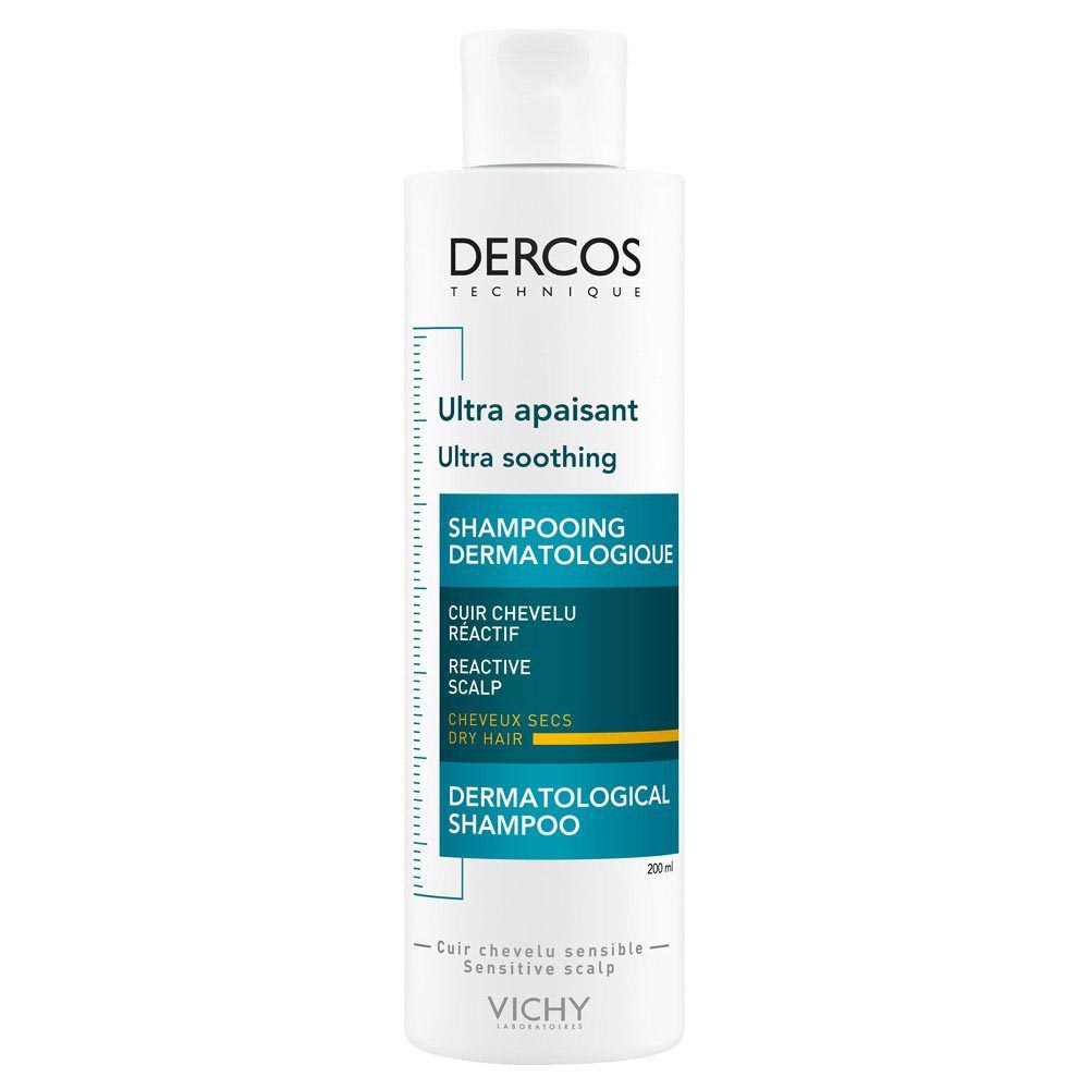 VICHY DERCOS Ultra Soothing šampūnas ypač jautriai sausai galvos odai 200 ml