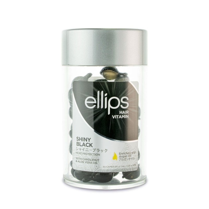 ELLIPS Shiny Black vitaminai tamsiems plaukams, kapsulės 1 ml x N50