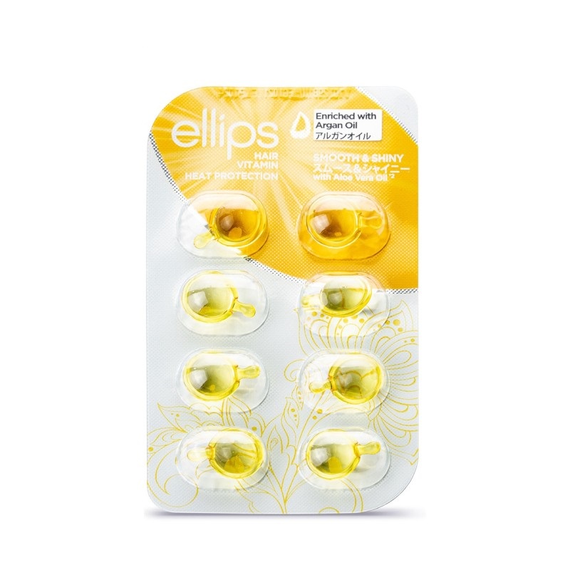 ELLIPS Smooth & Shiny vitaminai plaukų apimčiai, kapsulės 1 ml x N8