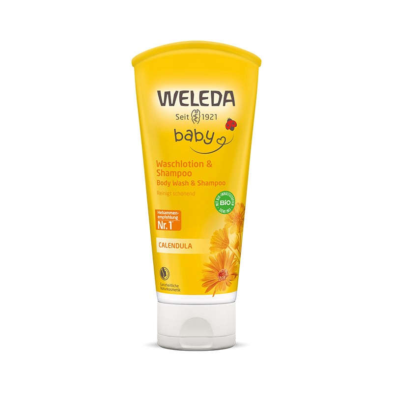 WELEDA Baby Calendula medetkų šampūnas ir prausiklis 200 ml