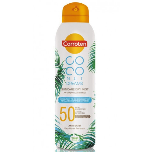 Carroten Dry Mist Coconut Dreams SPF50 Purškiama apsauga nuo saulės, 200ml