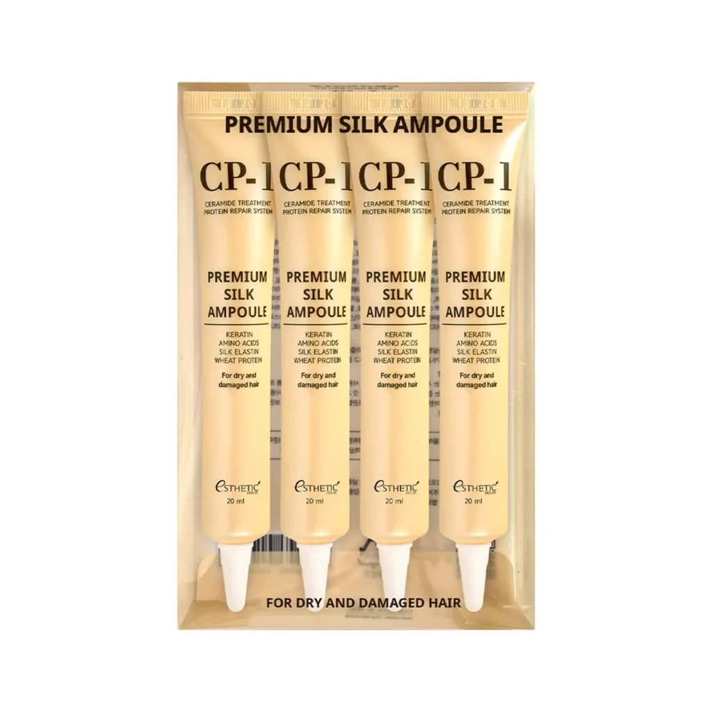 Esthetic House CP-1 SET Hair Serum SILK PROTEINS CP–1 Premium Silk Ampoule – priemonė pažeistiems plaukams