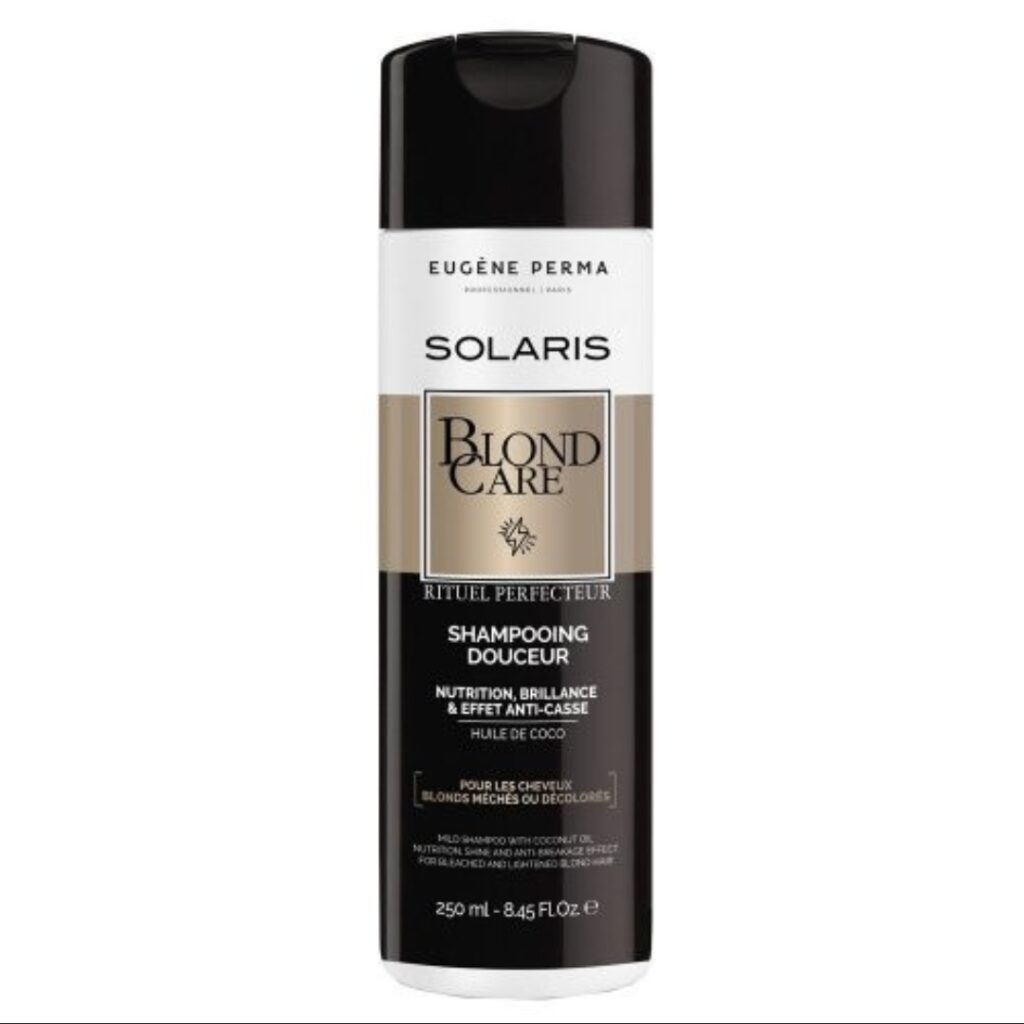 EUGÈNE PERMA SOLARIS BLOND CARE SHAMPOO ŠAMPŪNAS ŠVIESIEMS IR BALINTIEMS PLAUKAMS, 250ml