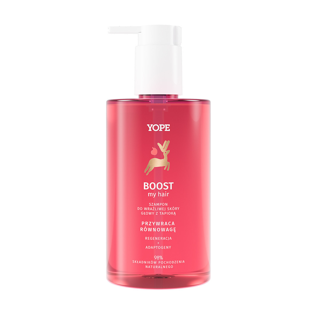 YOPE “BOOST” regeneruojantis šampūnas su Tapioka, 300ml.