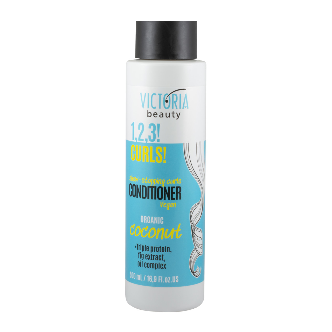 Victoria Beauty 1,2,3! Curls! Kondicionierius garbanotiems plaukams su kokosų aliejumi, 500ml