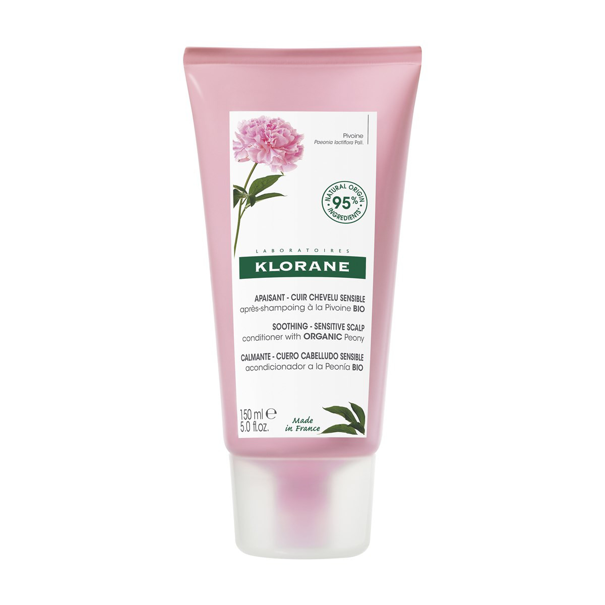 KLORANE, balzamas sudirgusiai galvos odai su bijūnais, 150ml