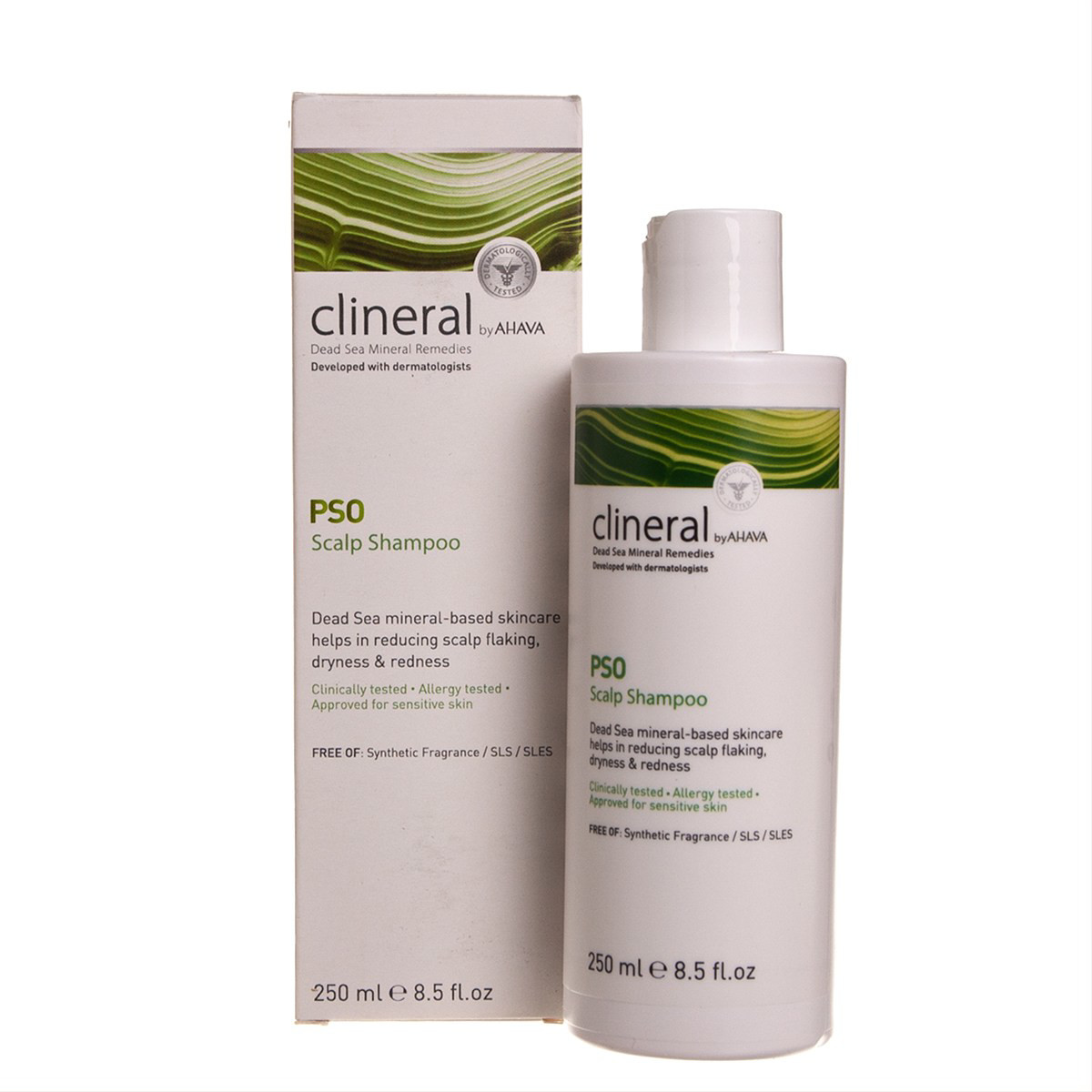 CLINERAL BY AHAVA PSO, galvos odos šampūnas, 250 ml
