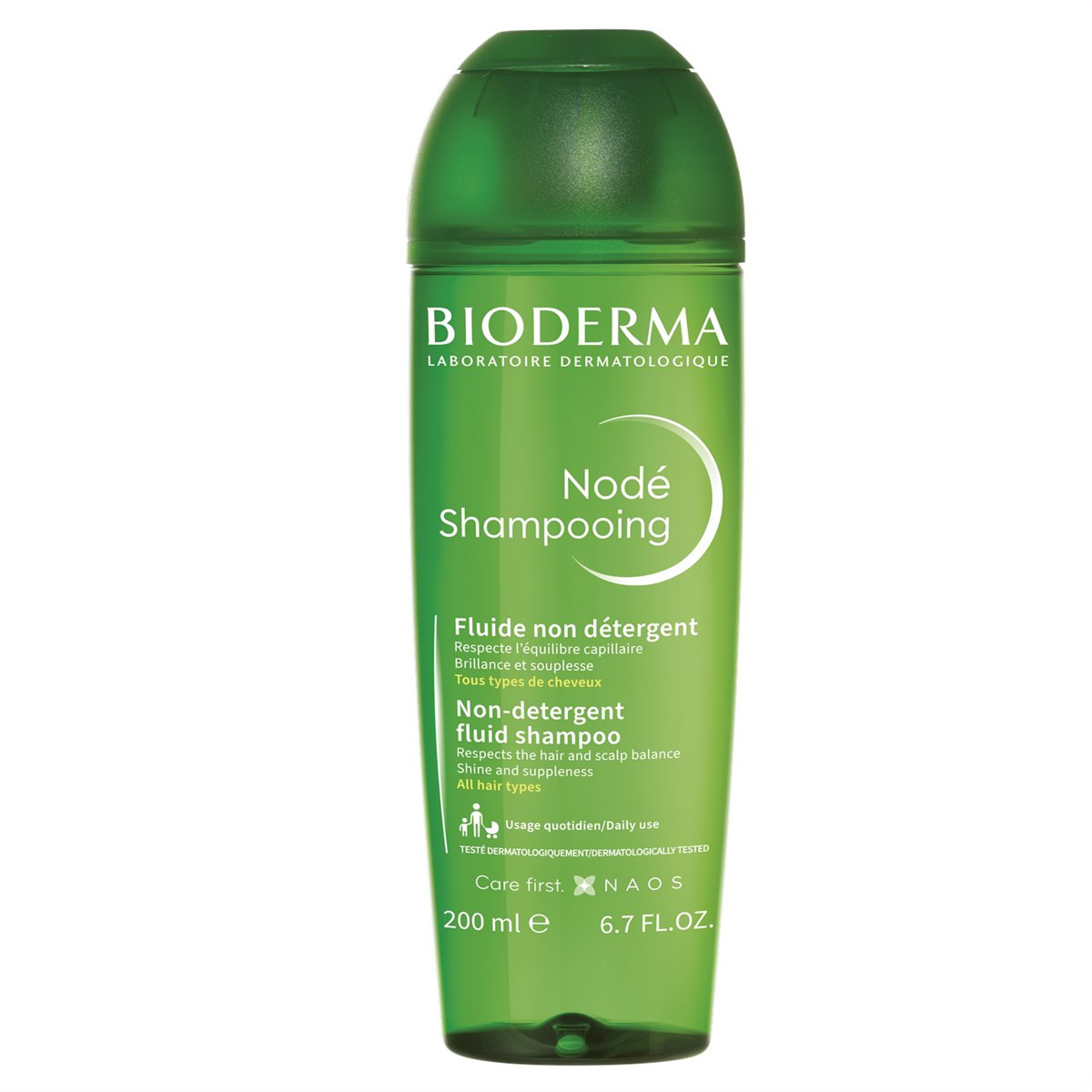 BIODERMA NODE SHAMPOOING FLUID, švelnus šampūnas, kasdienis, be detergentų, 200 ml
